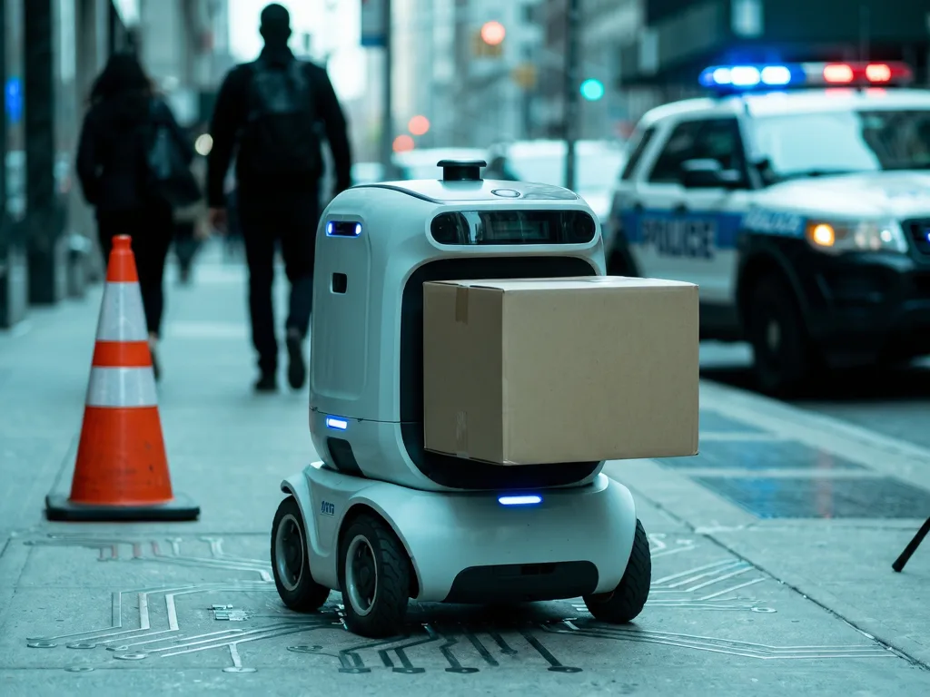 A woman was arrested in Philadelphia for blocking a delivery robot.